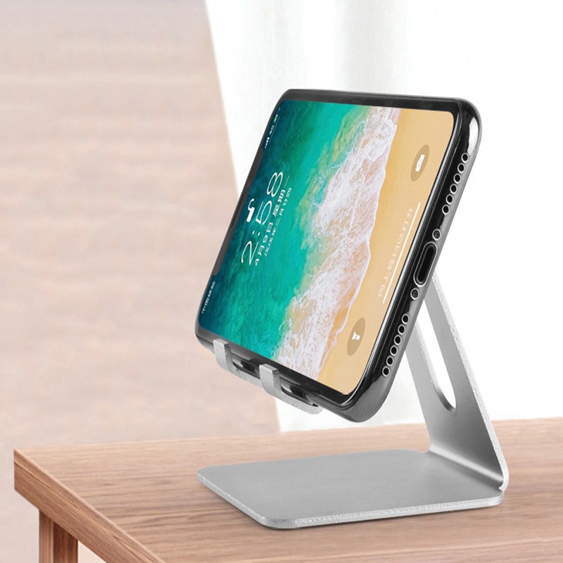 Desktop Phone Stand Aluminium Alloy Stand Tablet Phone Stand Portable Desktop Universal Kompatibel Dengan iPhone Dan Ponsel Android