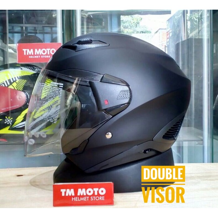 Helm Zeus Z611 MattBlack / Hitam Doff / Zeus Helm Half Face