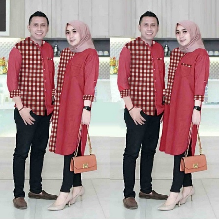Baju Couple Tunik Keluarga Gaul Terbaru 2021 Cp Bilar Kotak Model Kekinian