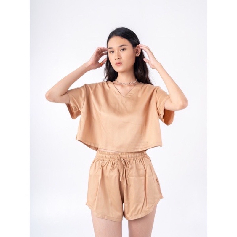 BEFAST - ZRD Setelan AISYAH / RACHEL SET / SETELAN WANITA / Setelan Wanita / Setelan Polos / Set Casual / Set Atasan Lengan Pendek+Celana Pendek / Setelan Santai Rumahan / Set Korean Style