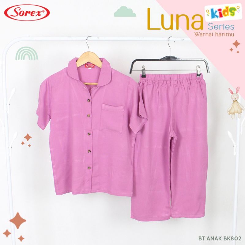 Sorex Kids Baju Tidur Anak perempuan BK 802 (1 Set Atasan pendek + Celana Panjang Luna Series Piyama