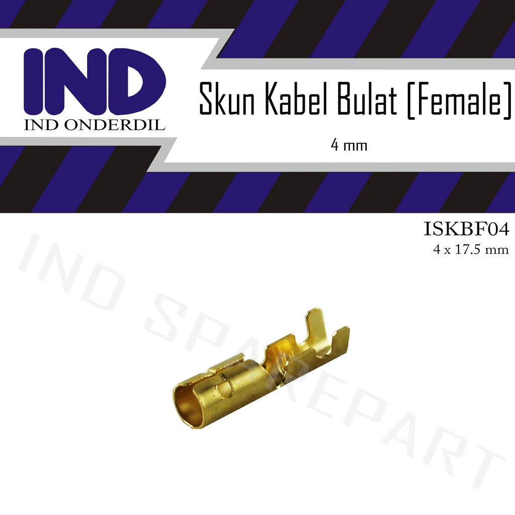 Skun-Sekun-Terminal Bulet-Bulat Gepeng Cewe-Female Kuningan Besar 4 mm