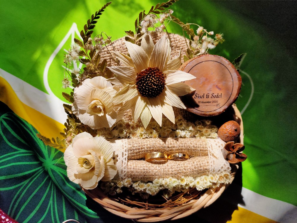 Eternal Natural Rustic/rattan Ring Basket (mahar Tempat Cincin/ring Bearer)