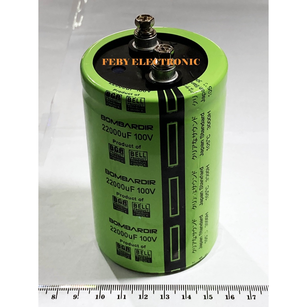 ELCO CAPASITOR 22.000μF/100V BOMBARDIR 22000UF / 100V