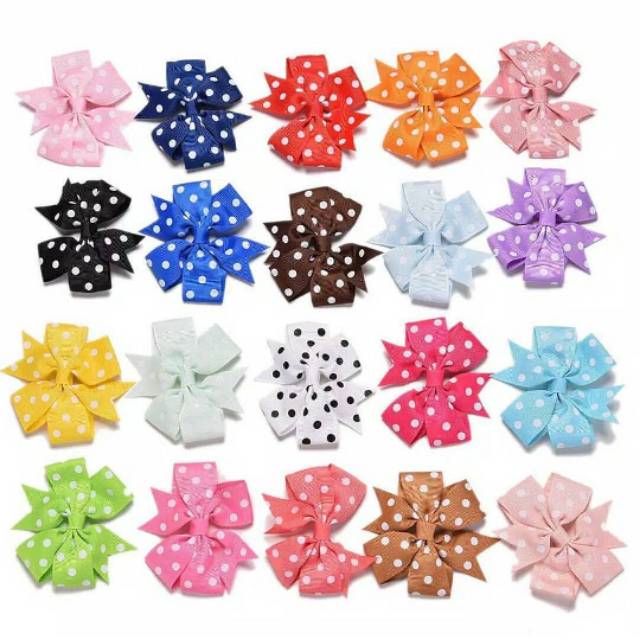 

colorfull Bow Clips Motif Polkadot