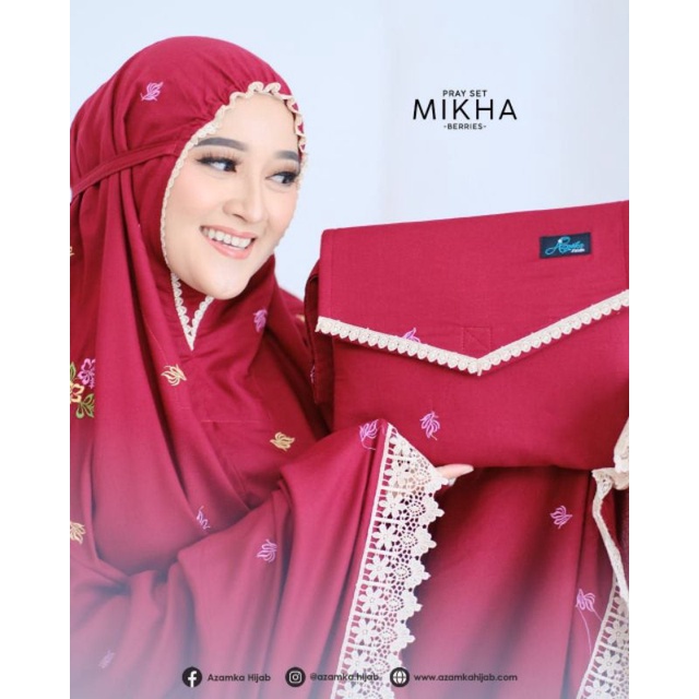 READY MUKENA MIKHA PRAYER SET by Azamka Hijab Faidh - Matterial Rayon Premium
