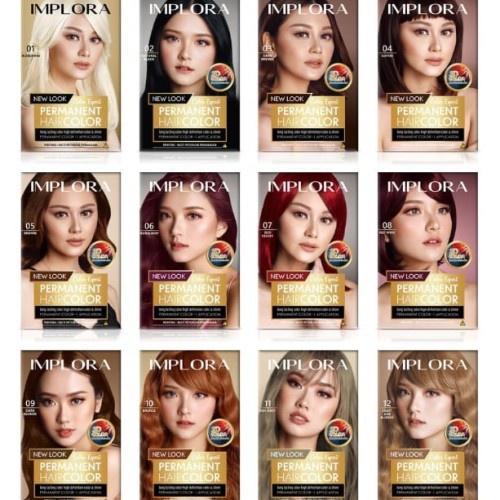 Implora New Permanent Hair Color Rumah Cantik 354 Cat Rambut Implora Dengan Warna Yang Indah dan Tahan Lama