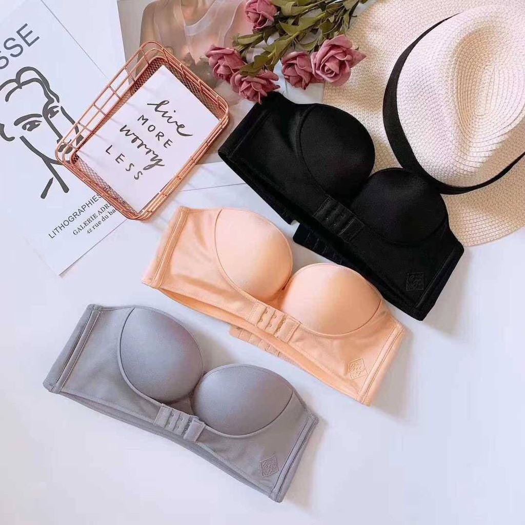 ASK Bra bralette seamless Crop Top Korea BRA34 Tanpa Tali BH Wanita Push Up Invisible Sexy Import