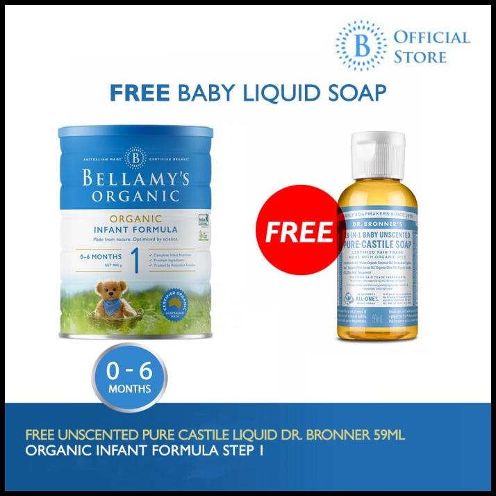 Free Baby Liquid Soap - Bellamys Organic Step 1 (0 - 6 Bulan)