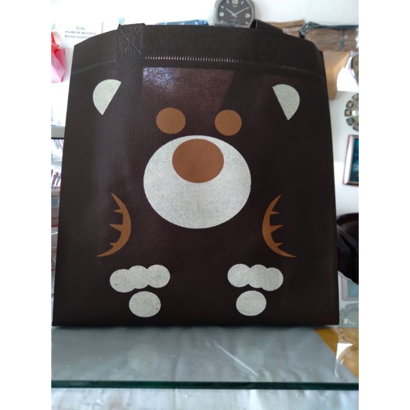 Goodiebag tas souvenir ulang tahun (1 lusin = 12 pc)  motif kartun animasi random. muat dus nasi aya
