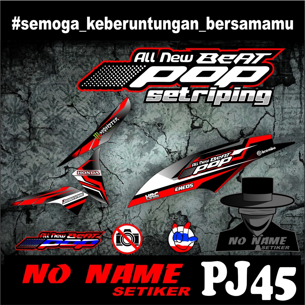 Sticker Striping Variasi List beat pop (pj45) Desain Minimalis Racing