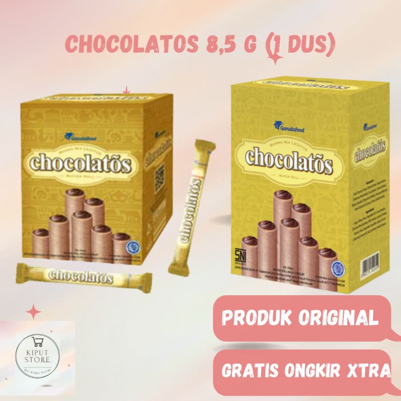 

Chocholatos Wafer isi coklat 1 Dus isi 20x5 gr