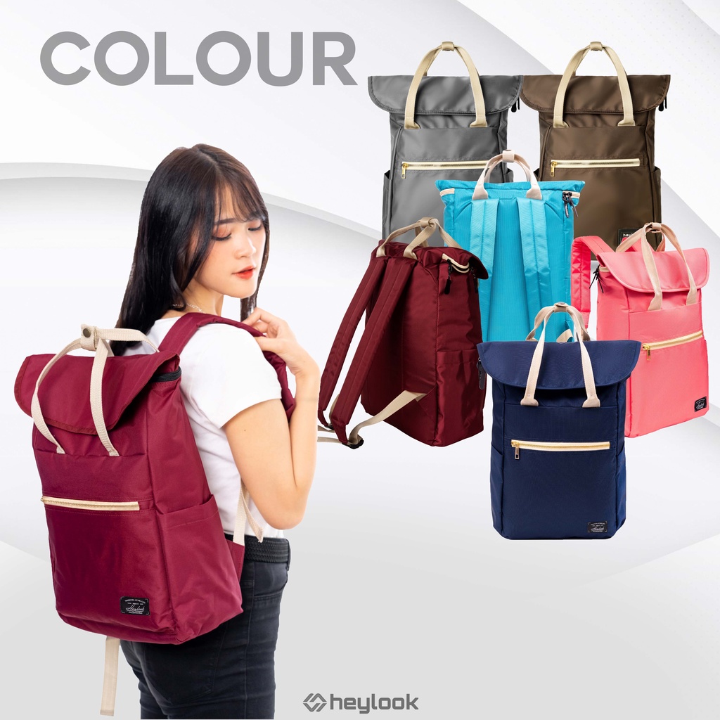 HEYLOOK Project - (Free Raincover) Ransel Wanita Backpack VIERRA Tas Ransel Laptop Cewek Tas Leptop Tas Sekolah Tas Kuliah Tas Punggung Perempuan Terbaru