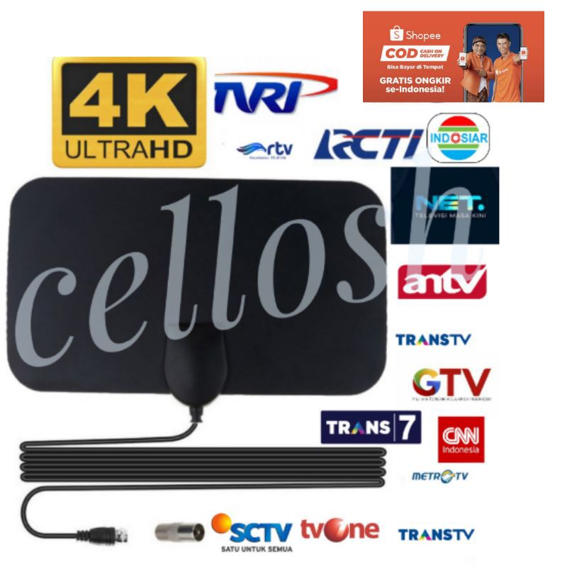 Antena TV Digital Outdoor Indoor DVB-T2 4K High Gain 25dB With Amplifer Signal Booster