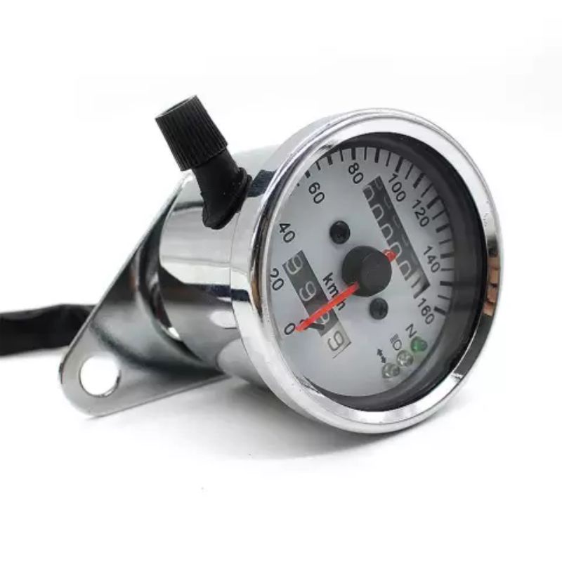 Speedometer Jarum Bulat Led Indikator Crhome CB GL Universal