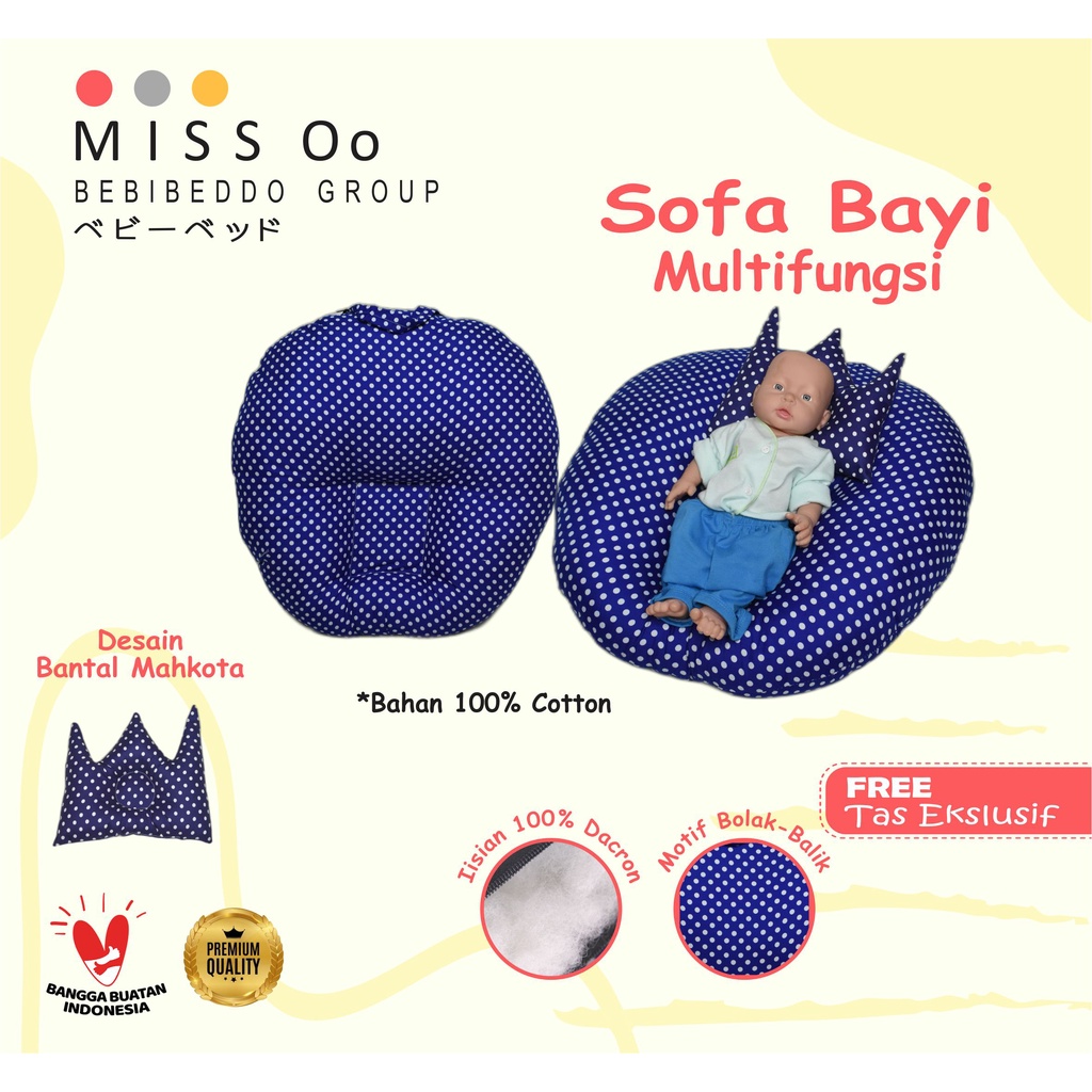 Sofa bayi / baby launger FREE bantal mahkota bayi dan tas