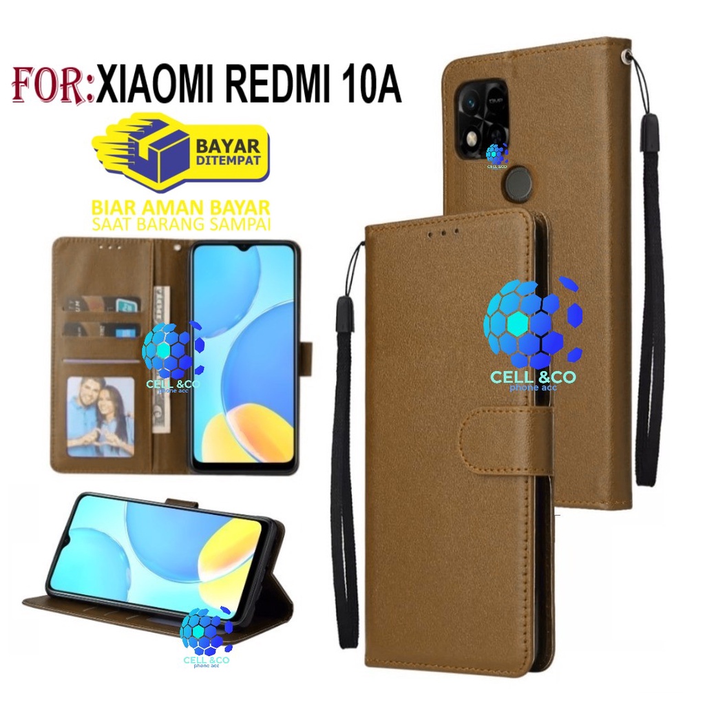 NEW XIAOMI REDMI 10A CASE FLIP LEATHER WALLET PREMIUM FLIP CASE BUKA TUTUP KESING HP CASING FLIP CASE WALLET XIAOMI REDMI 10A TERBARU