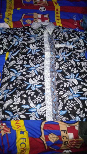 Asifa Batik Hrb026 Kenongo Kemeja Tosca Pendek Pekalongan Padi M L Xl Sogan Tulis Halus Kemeja Batik