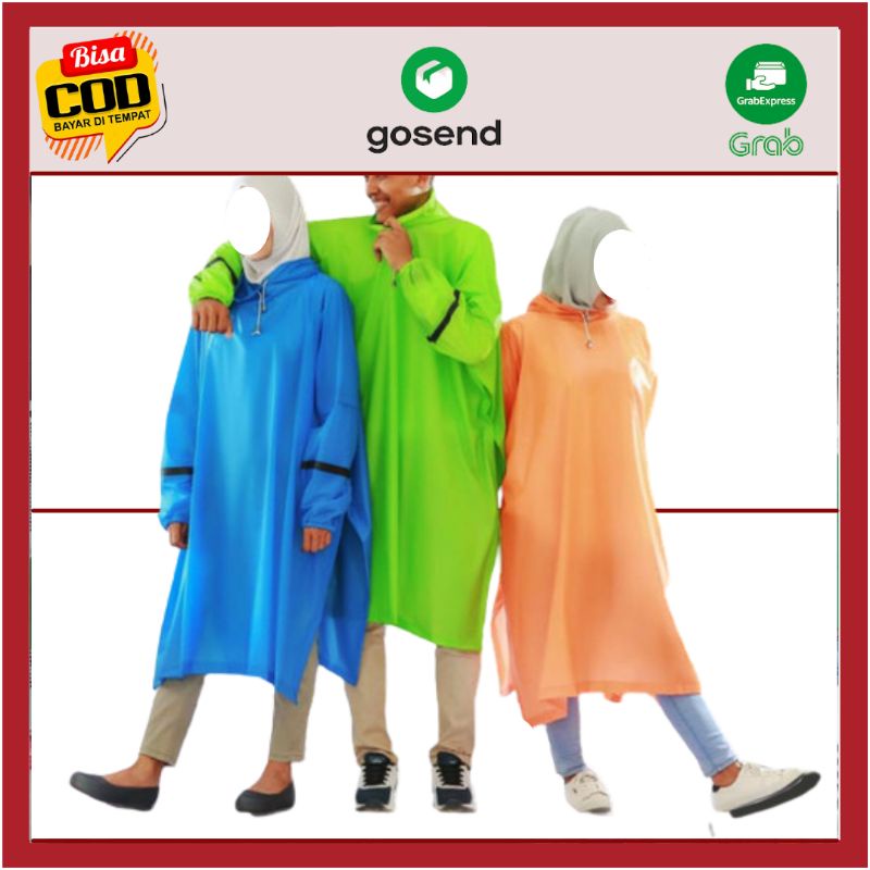 Jas Hujan Ponco Lengan Colour Ibex Mantel Poncho Kalong Batman Murah