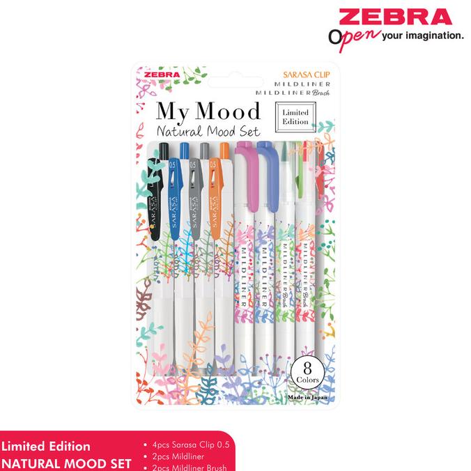 

ZEBRA SARASA MILDLINER MY MOOD NATURAL SET 8PCS