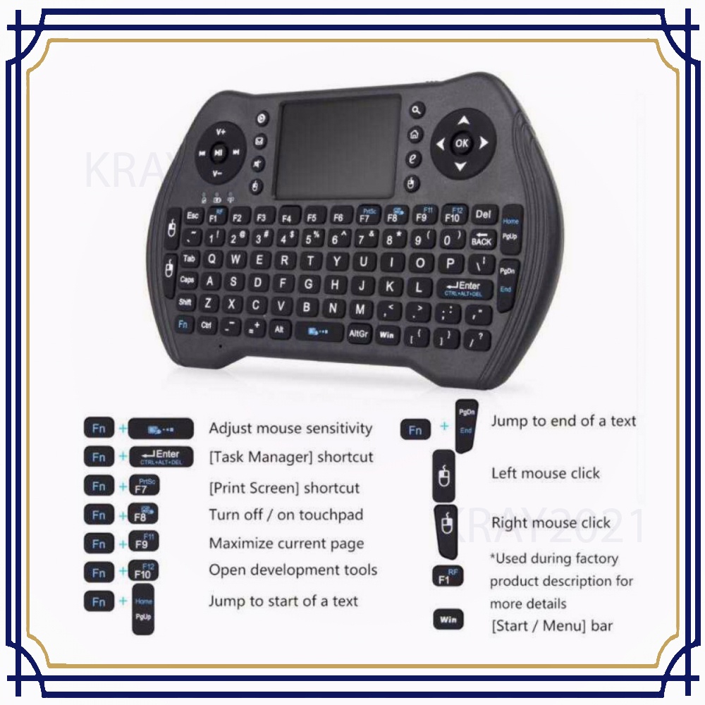 Keyboard Wireless 2.4GHz with Touchpad - MT10