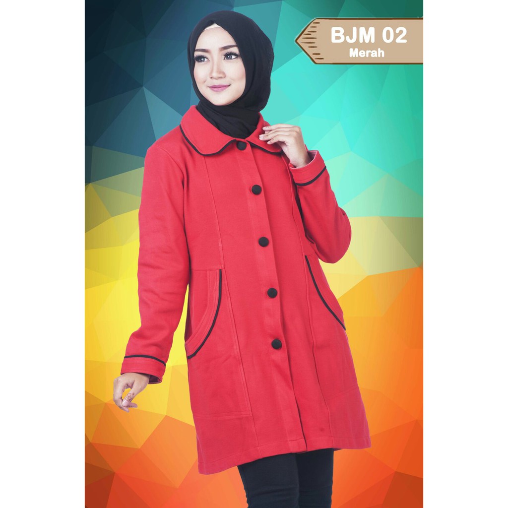 Jaket Korea Dewasa Wanita Muslimah Believe BJM 02 Merah ORI
