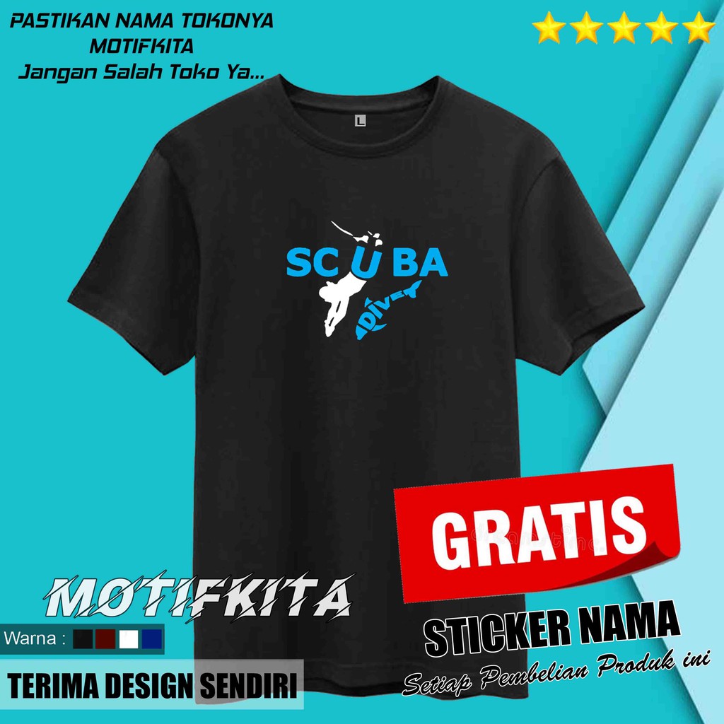 Baju Kaos SCUBA Diving simple keren pria dan wanita Must Have motifkita