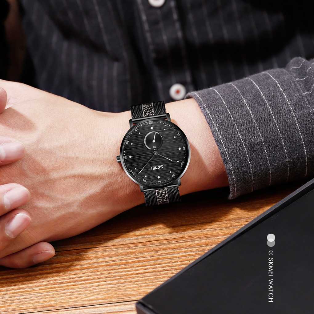 Jam Tangan Pria Analog Milanese Stainless Original SKMEI 9218CS-2