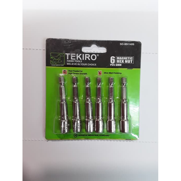 MAGNETIC HEX NUT 6 MM TEKIRO - NUT CENTRE 6 MM - MATA BOR ROOFING