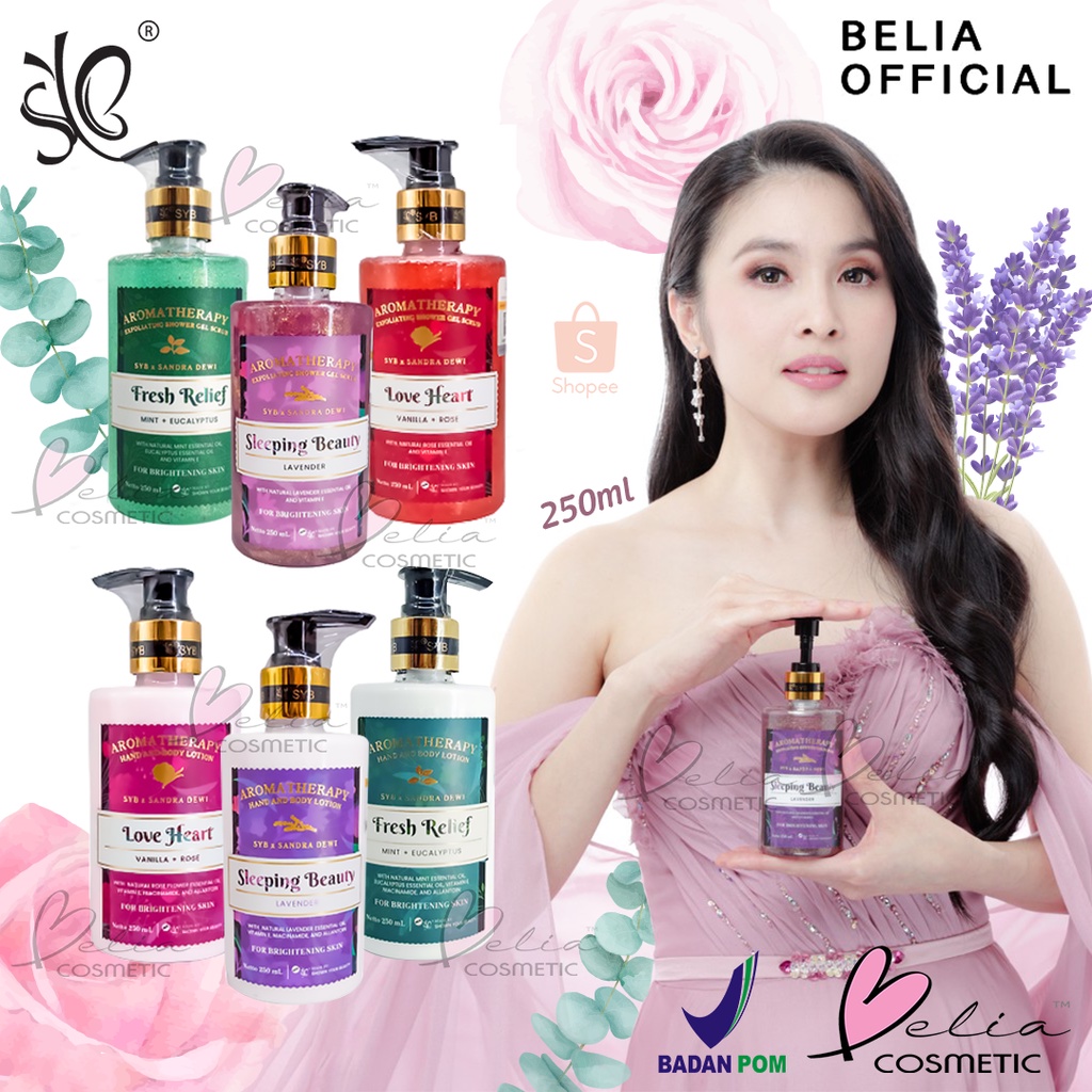 ❤ BELIA ❤ SYB Forte x Sandra Dewi Aromatherapy Exfoliating Shower Gel Scrub | Hand &amp; Body Lotion