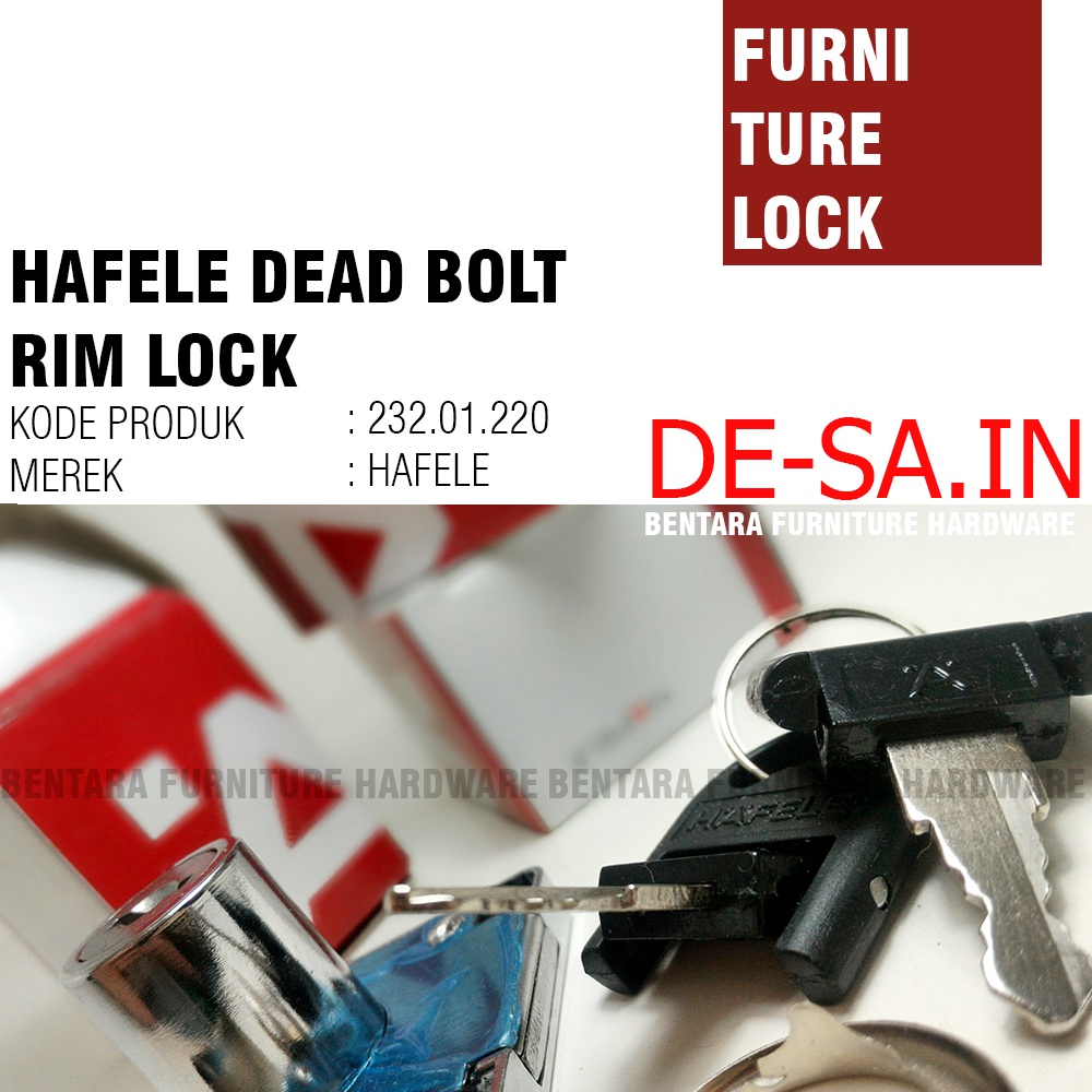 Hafele - 232.01.220 Dead Bolt Rim Lock ( Kunci Laci Hafele)