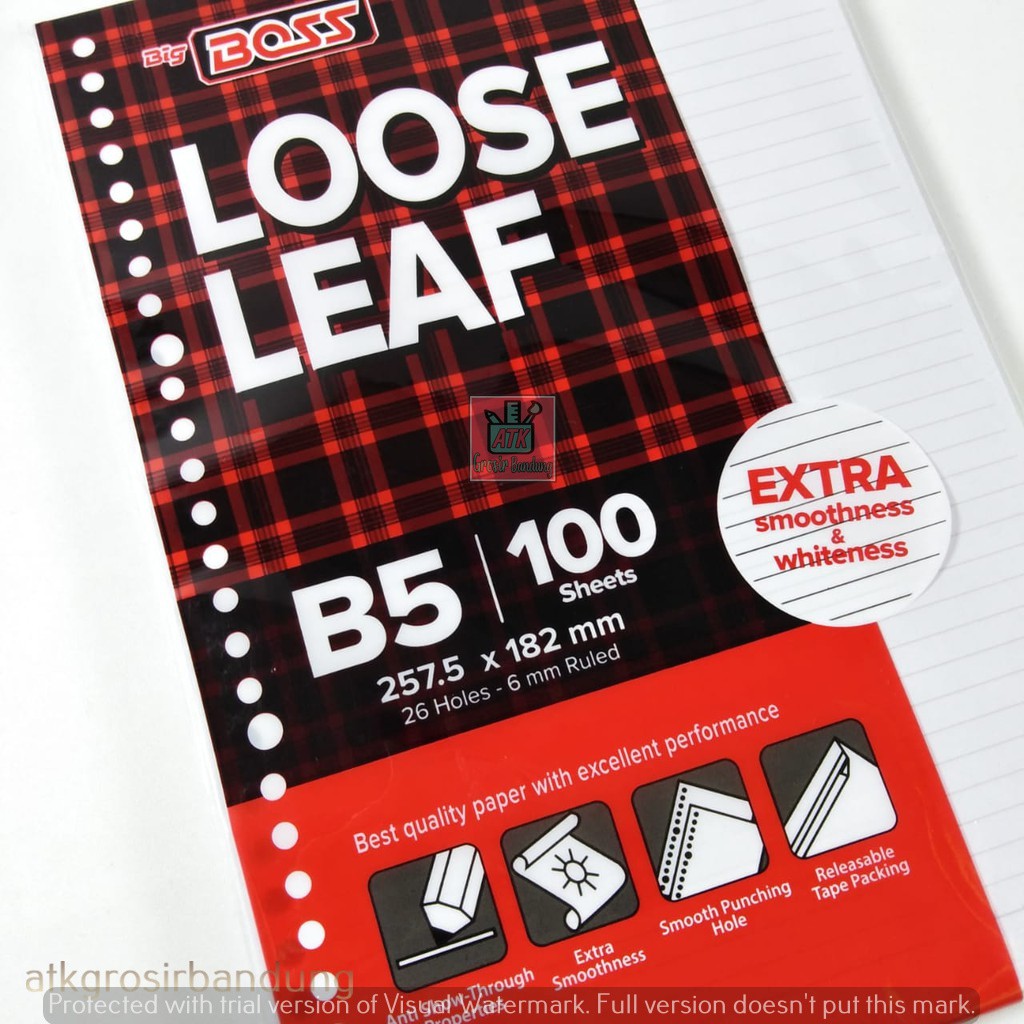 

Kertas Binder Big Boss Loose Leaf B5 100 Lembar