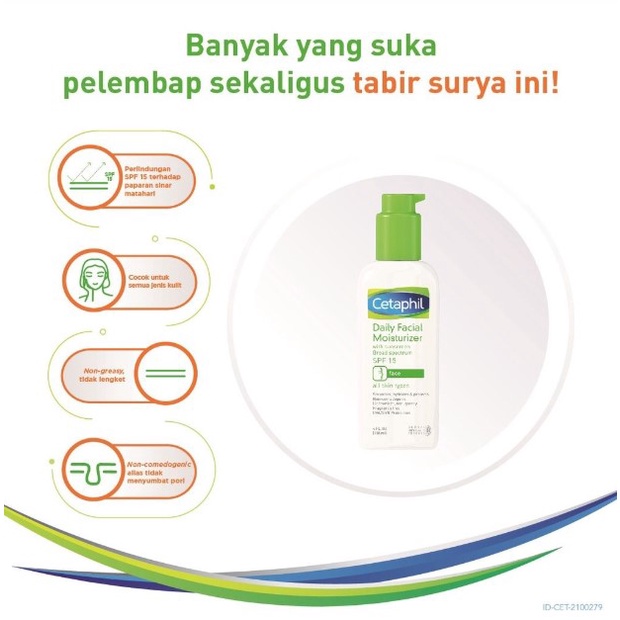 Cetaphil Daily Facial Moisturizer SPF 15/PA ++ 118ml Pelembab Wajah untuk Perawatan Kulit Setiap Hari