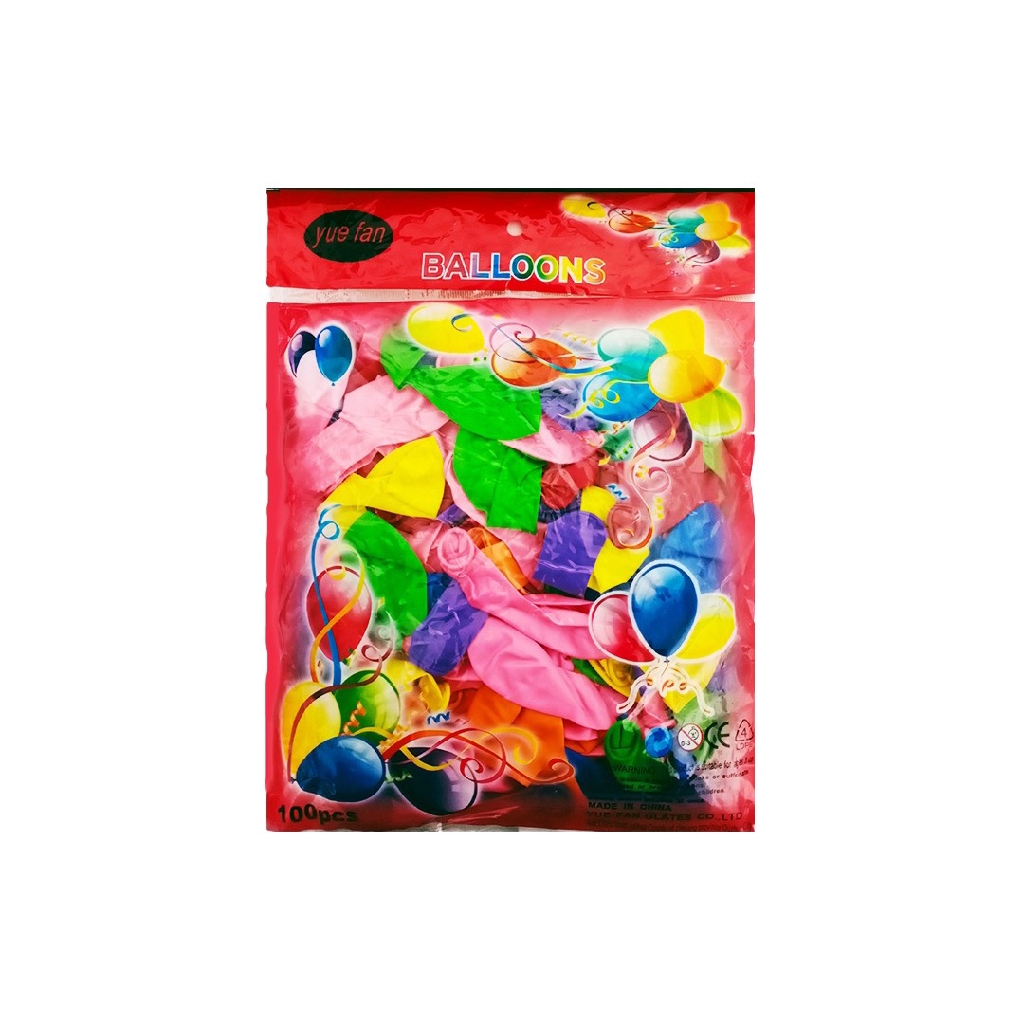 Mainan anak balon warna-warni BALON ULTAH HAOLIN 100 PCS MURAH MERIAH