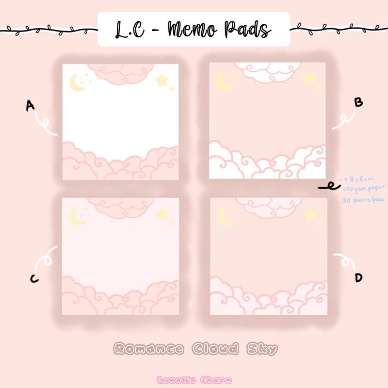 

[L.C] Romance Cloud Sky Memo pad series by jace_ang