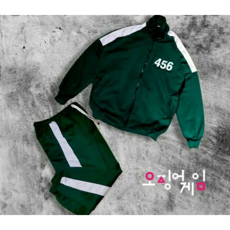 REDY STOK JAKET SQUID GAME VIRAL ANAK SIZE XXS XS S BISA PILIH NOMER SENDIRI