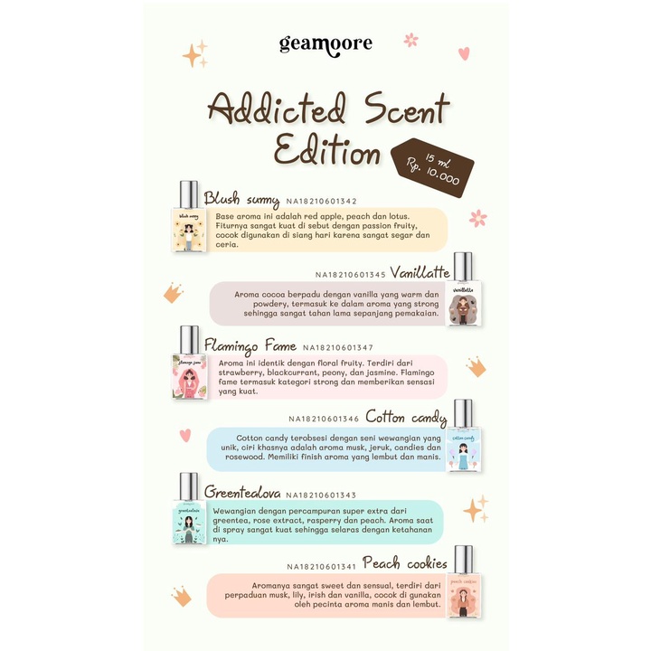 (BPOM) ADDICTED SERIES PARFUM by GEAMOORE PARFUME 15ml Celebshine