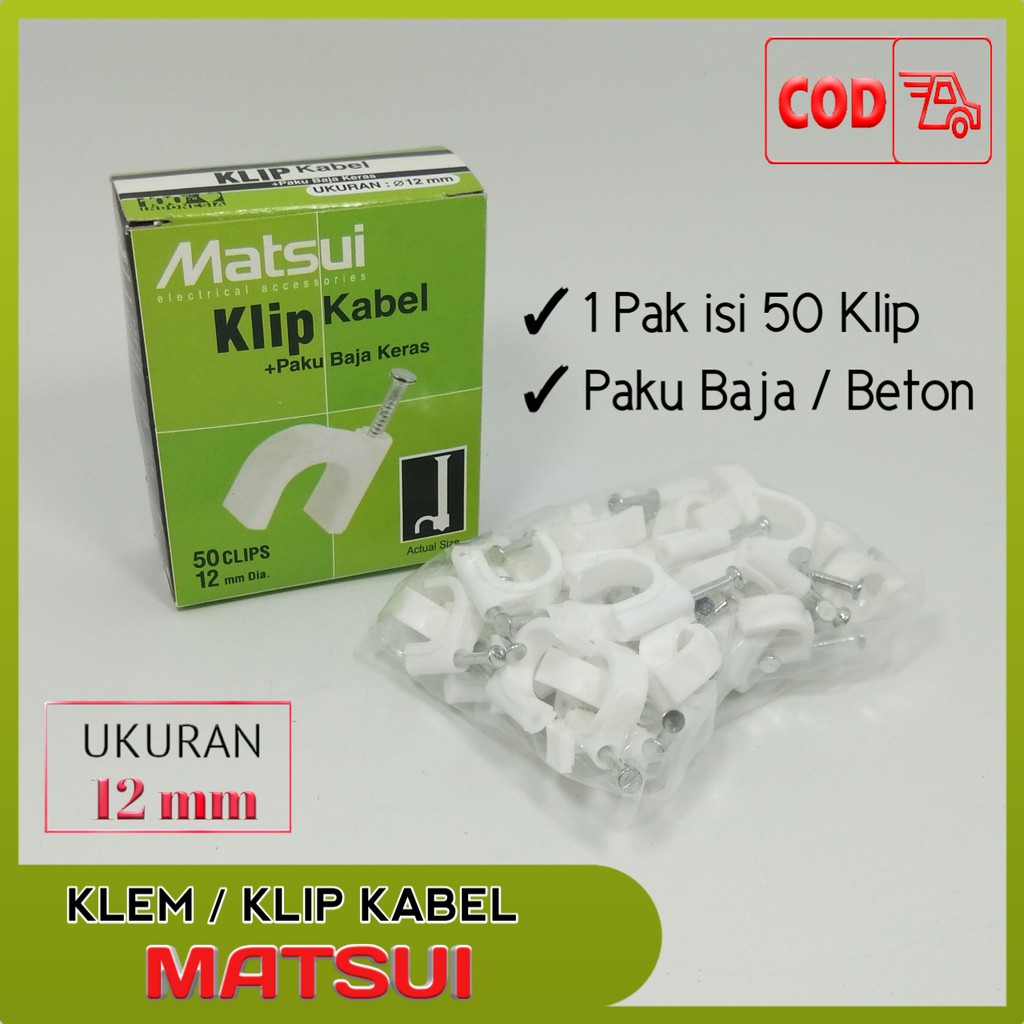 Matsui Klem / Klip Kabel Paku Baja