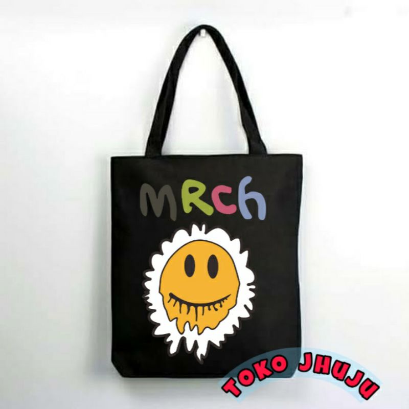 Totebag Treasure Jeongwoo MRCH big smile print DTF // Tas Sleting Kpop