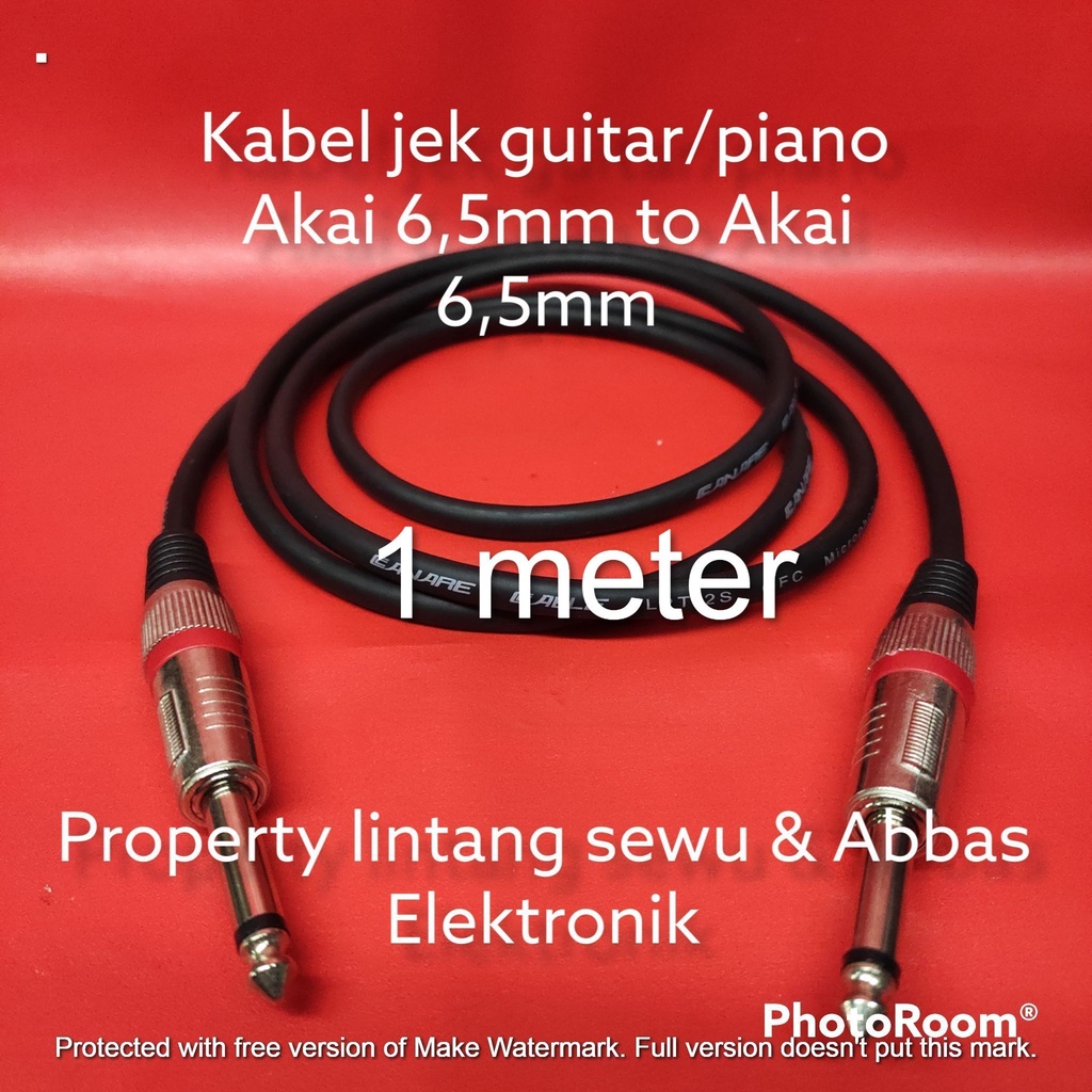 KABEL JEK GITAR PIANO  AKAI 6.5MM TO AKAI 6.5MM 1 METER