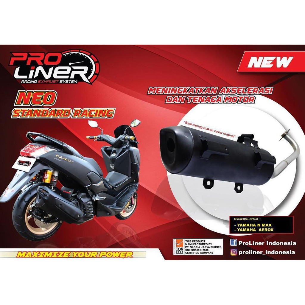 Knalpot Proliner Neo SR Nmax old Racing Asli Ori Pro Liner