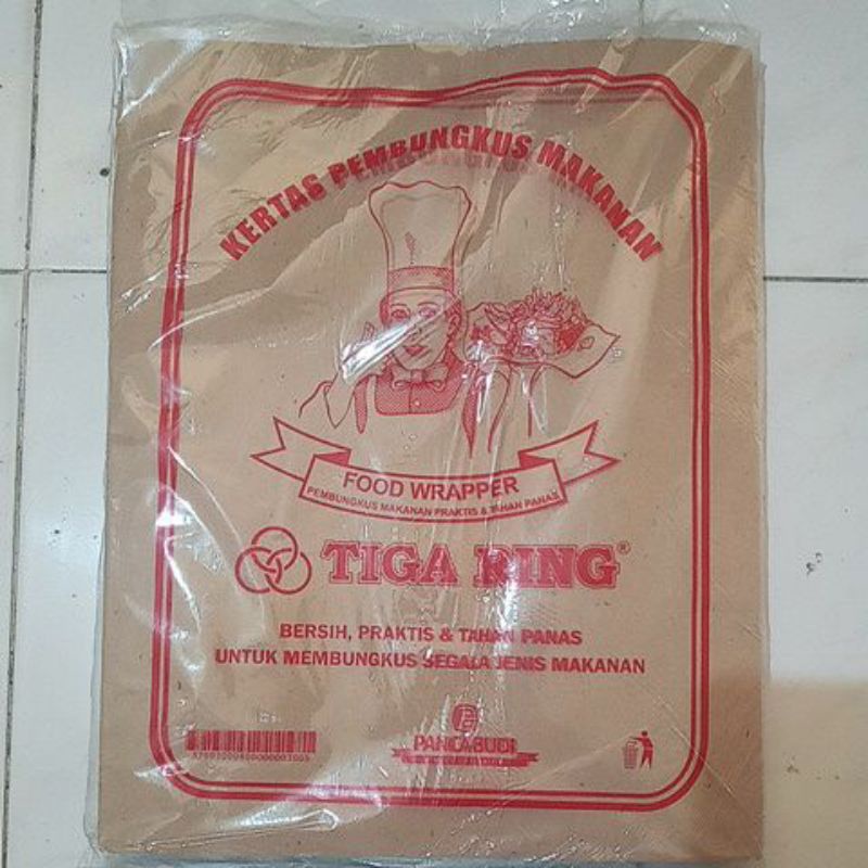 

KERTAS MINYAK KERTAS BUNGKUS KERTAS BUNGKUS TIGA RING ISI 110 KERTAS BUNGKUS ISI 110