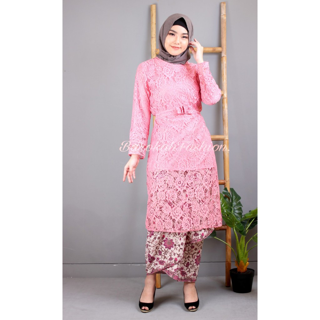 Real Pict-Set Kebaya Brukat Modern Kurung Kiranti / Kebaya Murah / Kebaya Wisuda