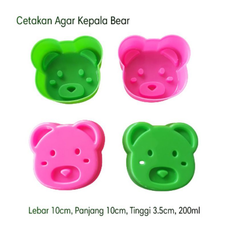 Cetakan Nasi bento/ pudding kepala bear/panda/teddy