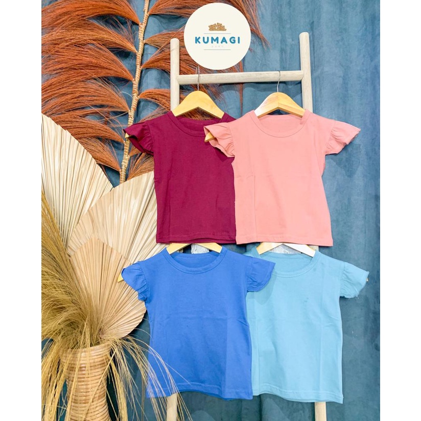 Kumagi - Ruffle Tee Kaos Anak Perempuan / atasan anak perempuan 0 - 6 Tahun Bahan Katun Kualitas Premium