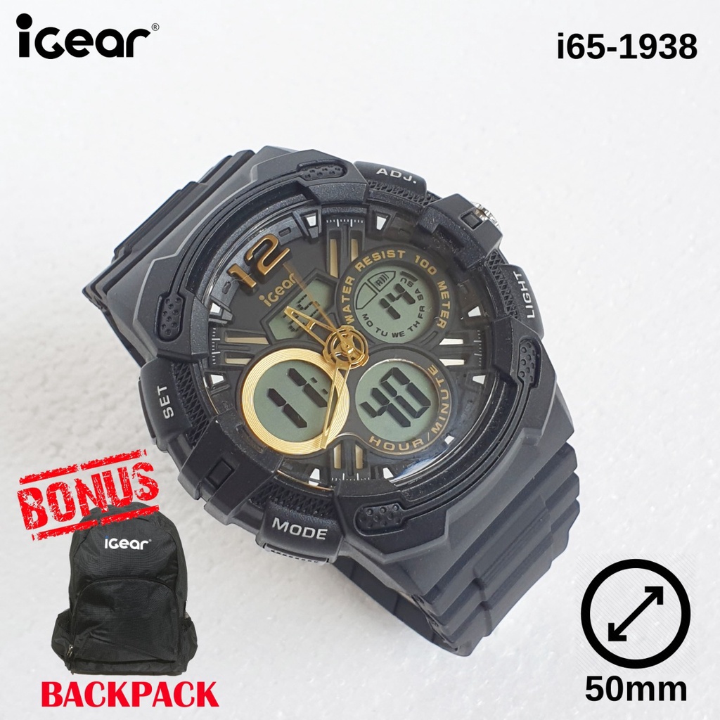 Jam Tangan iGear i65 Pria Digital Analog Original Garansi Mesin 1 Tahun