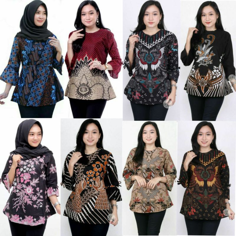 ATASAN BATIK WANITA M L XL XXL Blouse wanita BSWART
