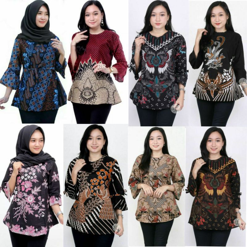 ATASAN BATIK WANITA M L XL XXL Blouse wanita BSWART