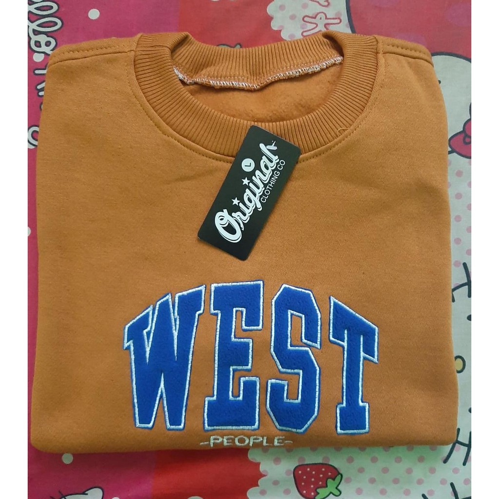 SWEATER WEST BASIC CREWNECK FONT BORDIR PRIA DAN WANITA-SWITER SOUTH DAN EAST PREMIUM