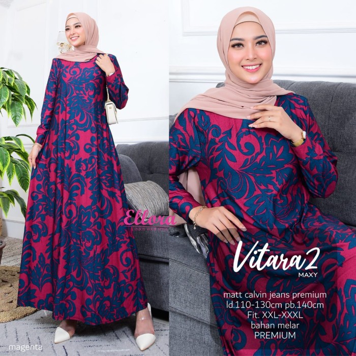 MWM     Gamis LongdressTerusan Panjang Muslim Vitara #2 Maxy